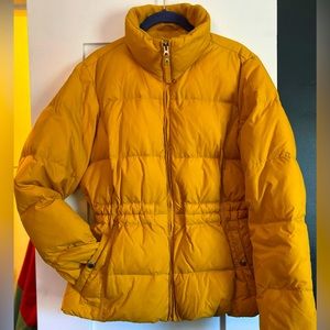 Lands'End Down Puffer Jacket Coat Yellow Size M-L
